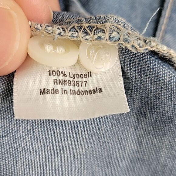 A.N.A 100% Lyocell Light Blue Casual Button Down Collared Extra Long Shirt sz XL - Picture 10 of 11